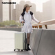 Samsonite suitcase 20-inch simple large wave box boarding trolley suitcase KJ1 light gray green password box
