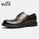 VOLO Rhino Chen Muchi's same style big toe shoes men's business formal shoes 2025 new casual heightening suit shoes brown (lace up) Chen Muchi's same style four seasons 39