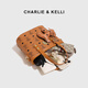 CHARLIE&KELLI CK品牌包包女包时尚手提托特包2025新款单肩斜挎包送女生日礼物 棕色【京仓配送 礼袋包装】