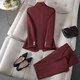 Jian Ting suit jacket women's 2026 spring and autumn new casual suit high-end professional temperament goddess style suit business formal wear maroon (suit + pants) M