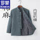 ROMON Chinese-style Tang suit cotton-padded jacket for middle-aged and elderly men, winter thickened coat, layman's suit, Hanfu, plate buckle and quilted, navy blue 175/XL