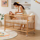 LINSY KIDS Lin's home crib spliced large bed all solid wood bed multi-functional removable baby bed LS535 crib (0.6*1.2) + mattress