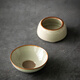 Xiyuanji Beige Ru Kiln round tea drain tea filter ceramic tea strainer tea cup filter household tea making artifact tea separator round tea drain set (Beige Ru Kiln)