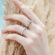 HEFANG Hefang Jewelry Ribbon Bow Ring Women's Tail Ring Light Luxury High-end Birthday Gift for Girlfriend Silver 18#