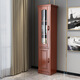 Wu solid wood bookcase wine cabinet with glass door small mini single door side cabinet corner cabinet living room bedroom storage rack storage cabinet walnut color 48x40x195cm