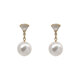 Warme Farben high-end imitation pearl earrings for women, elegant and fashionable earrings for women, French retro niche earrings, birthday gifts for women, shell earrings