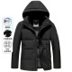 Yalu Winter Goose Down Down Jacket Men's Hooded Goose Down Warm Korean Style Solid Color Short Coldproof Winter Jacket D Black (Male) M