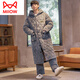 
Cat Man (MiiOW) nightgown men's three-layer cotton thickened plush winter coral velvet long home clothes men's pajamas flannel suit 6173JI plaid bear grey L [sleeping gown + cotton pants]