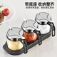 Longxue seasoning storage box set household bottled kitchen high-end jar salt shaker seasoning bottle seasoning jar three-piece set 304 steel lid seasoning jar *3