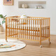LINSY KIDS Lin's home crib spliced large bed all solid wood bed multi-functional removable baby bed LS535 crib (0.6*1.2) + mattress