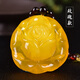 Buhesyt Baltic Sea natural amber beeswax chicken oil yellow peony rose pendant women's long sweater chain with certificate peony style
