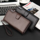 OLOEY wallet men's long business casual men's wallet casual zipper card bag multi-functional handbag black litchi pattern (upgraded version) litchi pattern