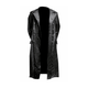 Yimimei Trench Coat World War II German Army Coat Large Size Clothing Long Men's Double-breasted Leather Officer's Uniform Jacket Black S One Size
