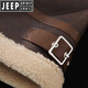 JEEP SPIRIT fur one-piece lambswool jacket men's autumn and winter new velvet thickened leather jacket autumn and winter men's lambswool jacket dark brown M