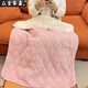 Small throw blanket, extra thick knee-length blanket, baby winter leg blanket, thickened quilted student office worker, quilted leg blanket (pink) plush, 100cm long, 80cm wide