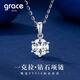 Grace Girl Platinum One Carat Diamond Necklace Women's Six Claw Pendant Light Luxurious Clavicle Chain as a Chinese Valentine's Day Gift for Girlfriend Platinum Six Claw Necklace One Carat Lab-grown Diamond