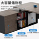 Pu Cheng Desk Boss Desk Simple Modern Office Furniture Supervisor Desk and Chair Combination President Manager Desk Executive Desk Gray Oak Color Boss Desk + Side Cabinet 140*80*74