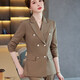 Zi Mei Qiao business wear women's suit spring, autumn and winter long-sleeved double-breasted suit slim fit Korean fashion casual suit camel (single suit) XL (recommended 110-120 Jin Jin equals 0.5 kg)