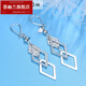 Huiyoulan platinum earrings for women pt950 platinum earrings pt999 ear wire gold earrings platinum ear hooks long jewelry Chinese Valentine's Day gift Christmas gift Pt950 platinum earrings pair about 3.2g + certificate