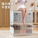 Chenzhi Shangpin folding storage box clothes quilt cover toys books transparent storage box school dormitory wheeled storage box brown white large size
