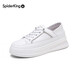 Spider King women's shoes genuine leather white shoes for women's thick sole slimming and heightening squash cake shoes versatile casual travel shoes 12801T171 white 38 (240mm)