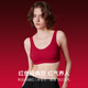 Ubras size-free no-removal padded bra for women, no wire bra, seamless vest, women's push-up underwear liquid foundation, velvet red, one size fits all - classic vest version (100-130Jin Jin is equal to 0.5kg)