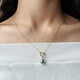 Dingying Japanese Akoya True Duoma Pearl Pendant Single Necklace for Women Extremely Strong Light Rare Silver Gray Translucent Blue-Green Light True Duoma Pendant (Zircon Style) (Excluding Chain) 7.5-8mm
