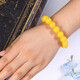 Ancient Baltic Sea pure yellow chicken fat yellow beeswax bracelet single circle amber round beads old beeswax bracelet as a gift for leaders. Bead diameter 25mm, 10 beads, car mounted, 0 carat, required