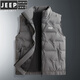 JEEP SPIRITJEEP Light Thin Down Vest Men's 2024 New Spring and Autumn Waistcoat Outer Wear Vest Men's Down Jacket Sleeveless Jacket Men's Style - Dark Gray 80 Duck Down 7XL