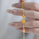 Feiyu's new 18k gold small peach blossom love bracelet for women 999 gold twin flower bracelet 3d hard gold versatile plain gold gift twin flower bracelet