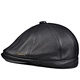 Woodpecker Autumn and Winter Genuine Leather Hats for Middle-aged and Elderly Men Sheepskin Octagonal Hat Fashion Duck Bill Newsboy Beret Trendy Painter Black Sheepskin Thin Style (No Ear Protection) XL (57-58cm) Small Internal Adjustment