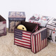 Chenzhi Shangpin retro printed coated storage stool storage box multi-functional covered folding storage stool shoe stool storage stool iron tower 30*30*30cm