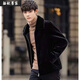 Maichaoshang new mink coat men's imitation mink hair Haining winter leather coat mink fur short hooded coat black hooded and cotton M recommended 90 to 105 Jin Jin equals 0.5 kg