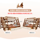 Youmanjia all solid wood children's bed and bed red walnut log bunk bed high and low bed safety arc children's furniture Nordic high and low bed only upper bunk 1.05*1.9 meters, lower bunk 1.35*1.9 meters