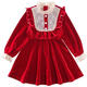 Xiaoqiao Fox 2026 winter new style girls red velvet dress children's velvet New Year's greetings girl princess skirt QQB red lace skirt velvet winter style 120
