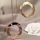 Fat Donglai's same style large cake necklace, high quality women's fashion sense, 18k rose gold plated round cake pendant clavicle chain, 3 diamond large cake necklace, rose gold