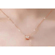 DL 1998 Fat Donglai same style pt950 platinum double ring necklace for women new rose gold long lasting pendant AU750 lock small waist platinum necklace + gift box 3.68g x 45cm