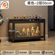 Wenjiariya figure display cabinet with lock acrylic transparent dustproof with light blind box ornament model storage Lego storage shelf with lock 2 layers black 50*32.5*40cm