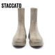 Sijiatus neue Wintermode-Sockenstiefel Stretch Stiefel Dünne Stiefel Dicke Sohle mit mittleren Röhrenstiefeln Frauenstiefel S9930DZ3 Velvet-Sensing-Aprikosen (Single) 36