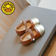 G.duck2024 autumn small leather shoes for girls, fashionable Korean style single shoes, dance shoes, soft sole, soft surface, patent leather round head princess shoes, off-white 23 14.0cm