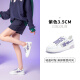 Yisi Q (exull) casual sneakers for women spring 2024 flat bottom breathable design niche versatile lightweight white shoes purple single layer 39