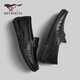 SEPTWOLVES first-layer cowhide bean shoes men's shoes men's autumn business casual leather shoes men's slip-on loafers black 42