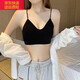Baogeyan Underwear Women's Wireless Beautiful Back Bra Small Breast Gathering Summer Thin Sports Vest Bra Girls Tube Top Black Single Pack L 135-165Jin Jin is equal to 0.5 kg