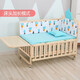 Laughing Beile crib solid wood splicing baby bed multi-functional mobile small apartment newborn bb bed wooden cradle cradle solid wood bed + mosquito net + snake luck treasure five-piece set single-layer large bed (102/60) 0-3 years old