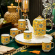 Hanming Jingdezhen Enamel Tea Set High-end Housewarming Gift Ceramic Teapot Water Cup Living Room Household Cup Set High-end Bone China Tea Set 8-piece Gift Box