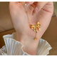 DR-FLVVS Fat Donglai's same style 18K gold bow knot necklace new product 24k yellow l gold tassel 999 anti-gold Zhou family's same style at large bow knot tassel necklace