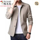 Herren- und Herbst-Herrenjacke für Herrenanzug im mittleren und jungen, festen Farbanlagen mit Mitte und jungen, fester Farbe des koreanischen Stils, schwarzer NJ1048 3XL [Empfohlen 155-170jin [Jin gleich 0,5 kg]]