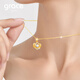 Grace Girl 18K Gold Eternal Heart Necklace Women's Fashion Jewelry Pendant Chinese Valentine's Day Birthday Gift for Girlfriend