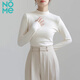 NOME solid color half turtleneck top women's wool silk velvet autumn and winter new inner layering shirt white L