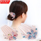 Happy mother-in-law tiara middle-aged mother wedding banquet hair accessories wedding cheongsam hairpin bun hair insert comb hair flower 02# violet